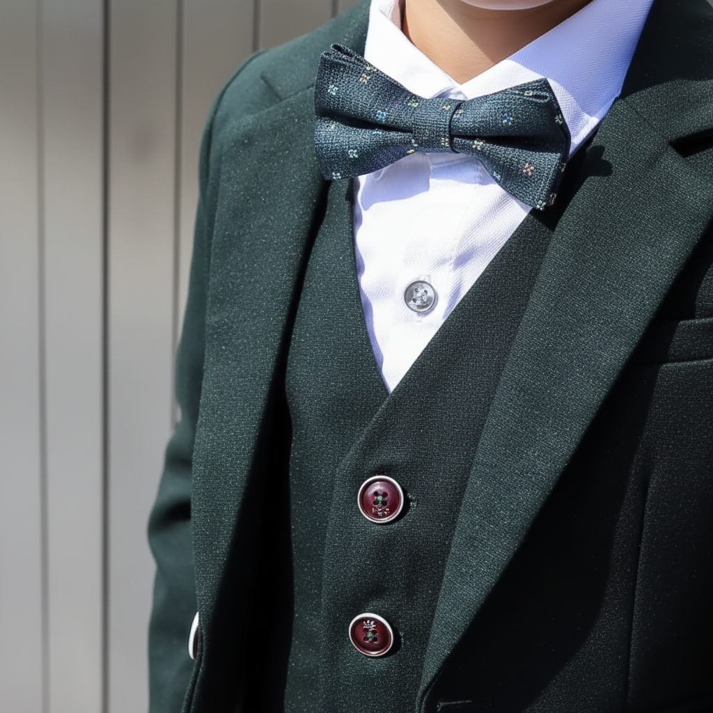 Detaljer på fluga och skjorta